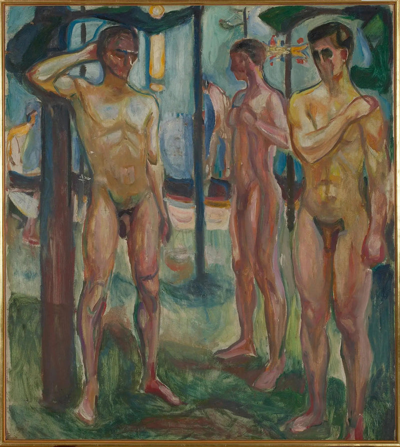 Uomini nudi in un paesaggio - Edvard Munch