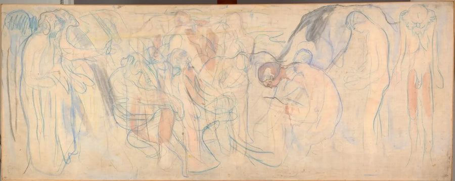 Uomini nudi in un paesaggio - Edvard Munch