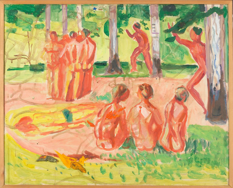 Uomini nudi in una foresta di betulle - Edvard Munch