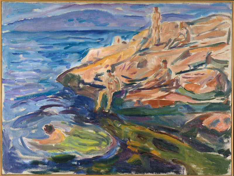 Uomini che si bagnano sugli scogli - Edvard Munch