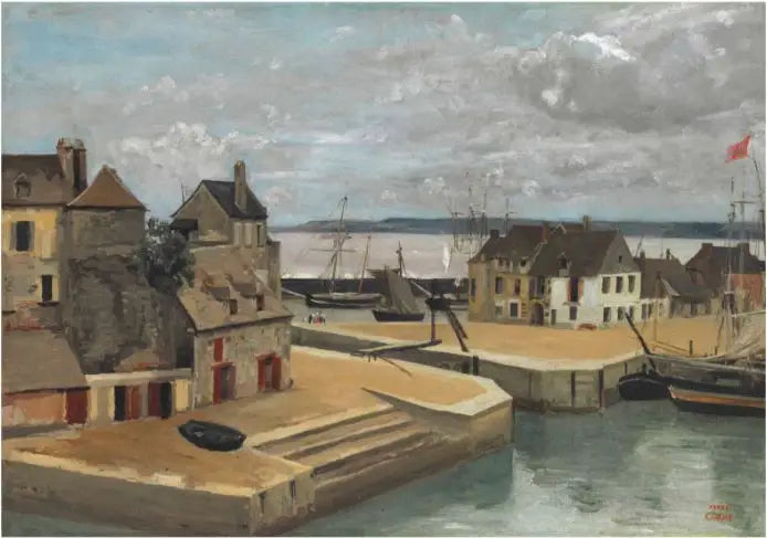 Honfleur, Case sui moli - Jean-Baptiste Camille Corot