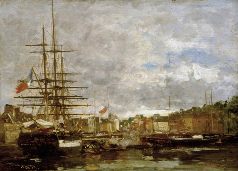 Honfleur - Navi ormeggiate nel porto - Eugène Boudin