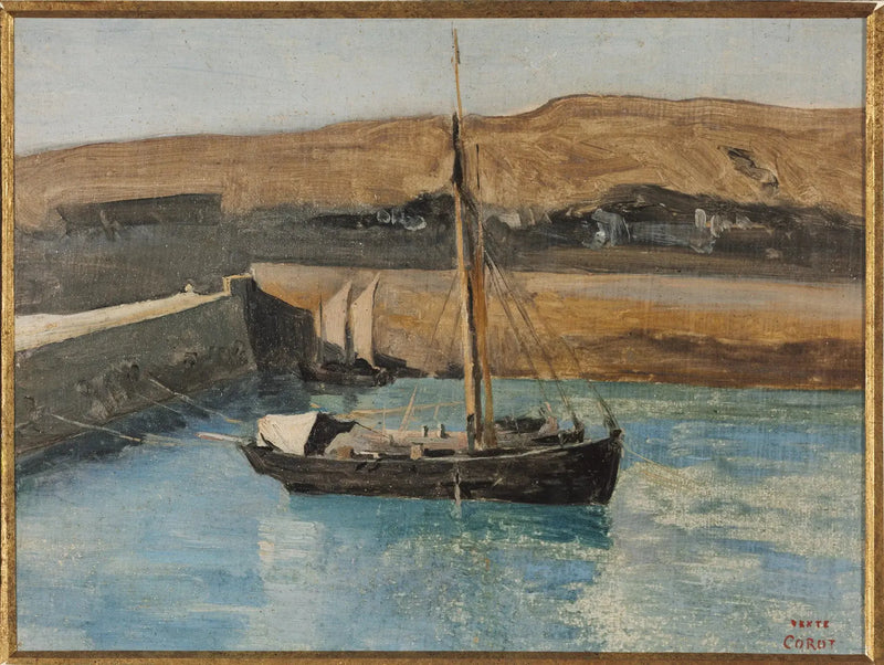 Honfleur, un bacino galleggiante - Jean-Baptiste Camille Corot