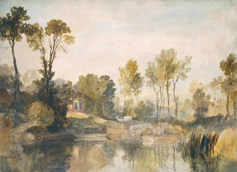 Casa vicino al Fiume, con Alberi e Pecore - J. M. W. Turner