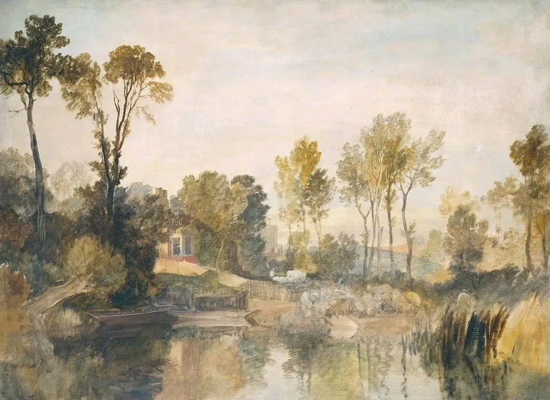 Casa vicino al Fiume, con Alberi e Pecore - J. M. W. Turner