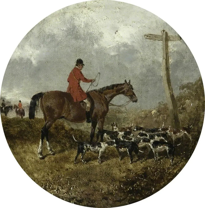 Otto scene circolari di caccia alla volpe: cacciatore e cani - John Frederick Herring, Sr.