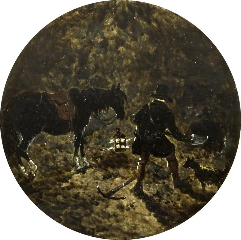 Otto scene circolari di caccia alla volpe: la Terra si ferma di notte - John Frederick Herring, Sr.