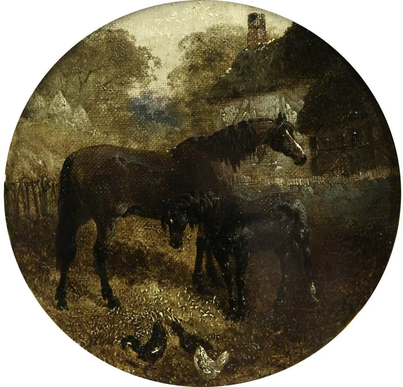 Otto scene di fattoria circolari: cavalla e puledro - John Frederick Herring, Sr.