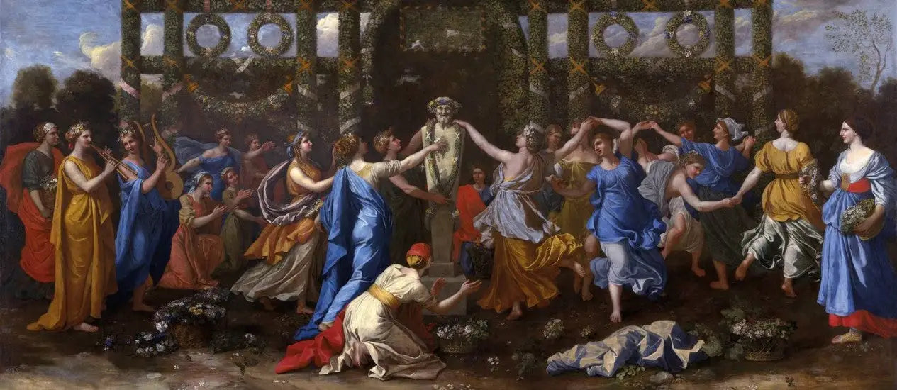 Hyménée travesti en femme à l'occasion d'un sacrifice à Priape - Nicolas Poussin image 1 tableau peint à l’huile sur toile