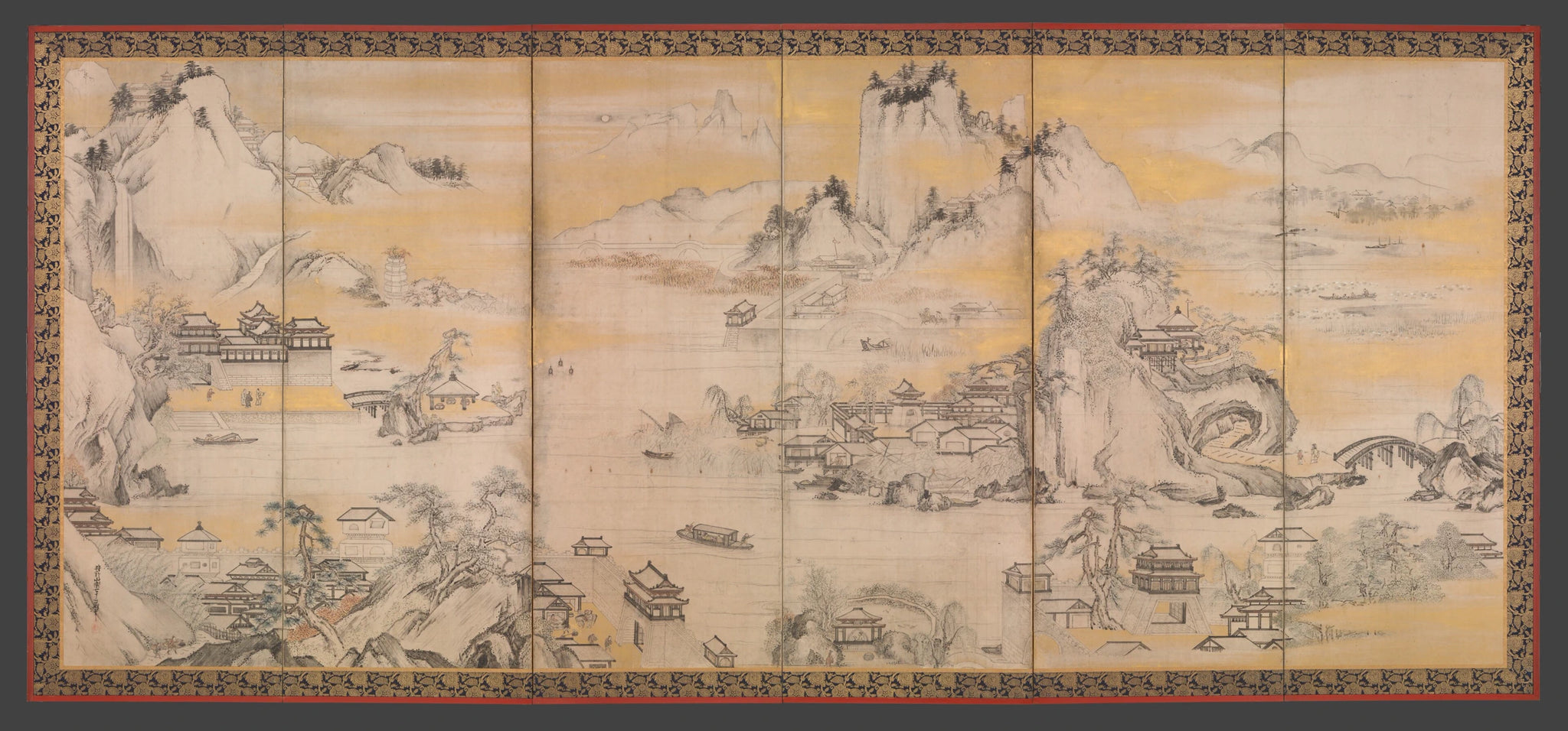 Île de Jinshan et lac de l’Ouest, Kanō Sanraku, 1630