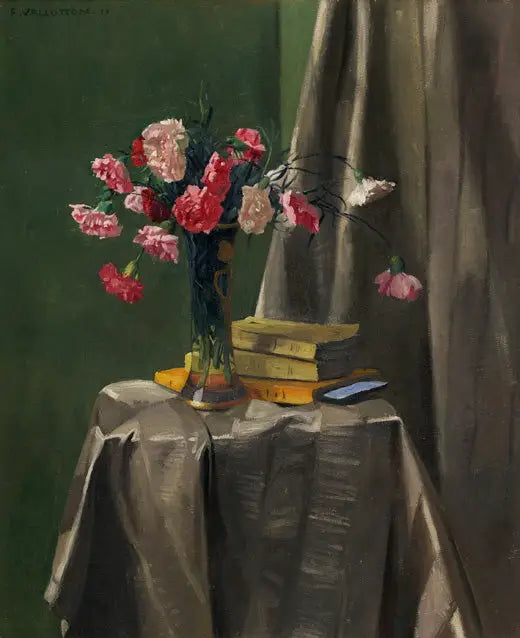 Girasoli rosa e libri - Félix Vallotton