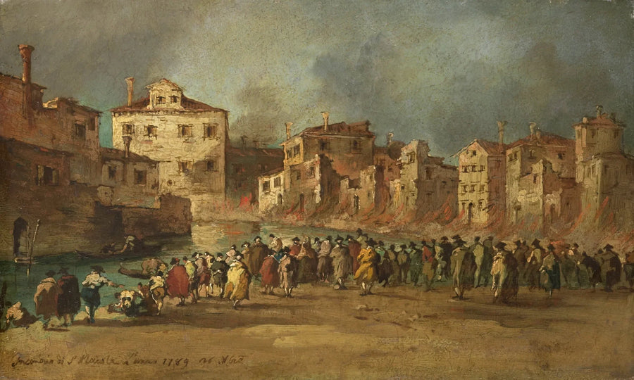 Incendio presso il deposito di olio di San Marcuola, Venezia, 28 novembre 1789 - Francesco Guardi