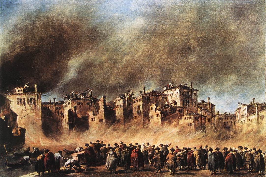 Incendie dans le quartier de San Marcuola - Francesco Guardi image 1 copie de tableau peinte à la main