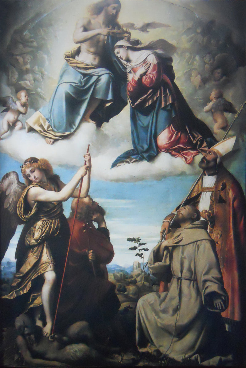 Incoronazione della Vergine con i santi Michele Arcangelo, Giuseppe, Francesco d'Assisi e Nicola di Bari - Alessandro Bonvicino