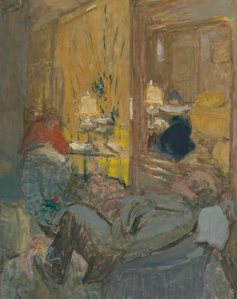 Interno con tre personaggi - Édouard Vuillard