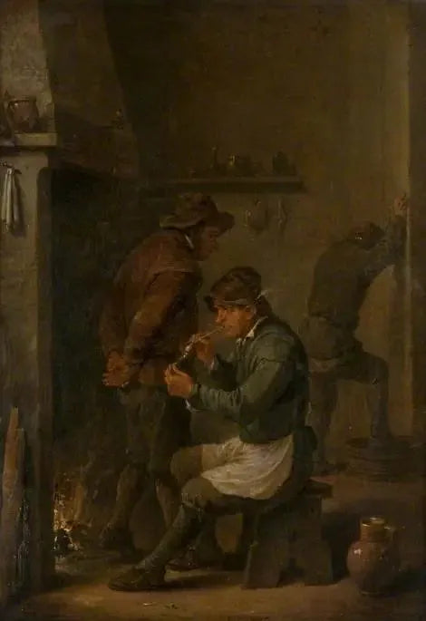Interno con contadini davanti a un fuoco - David Teniers il Giovane