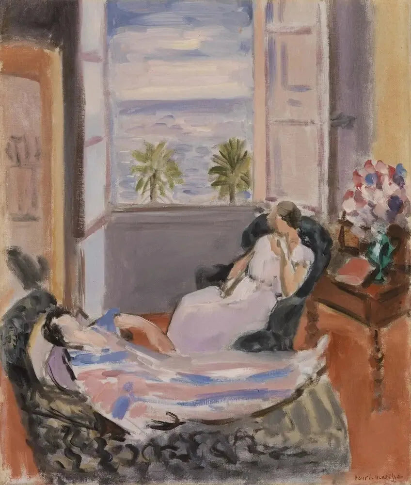 Interno con due personaggi, finestra aperta (Interno con due personaggi, finestra aperta) - Henri Matisse