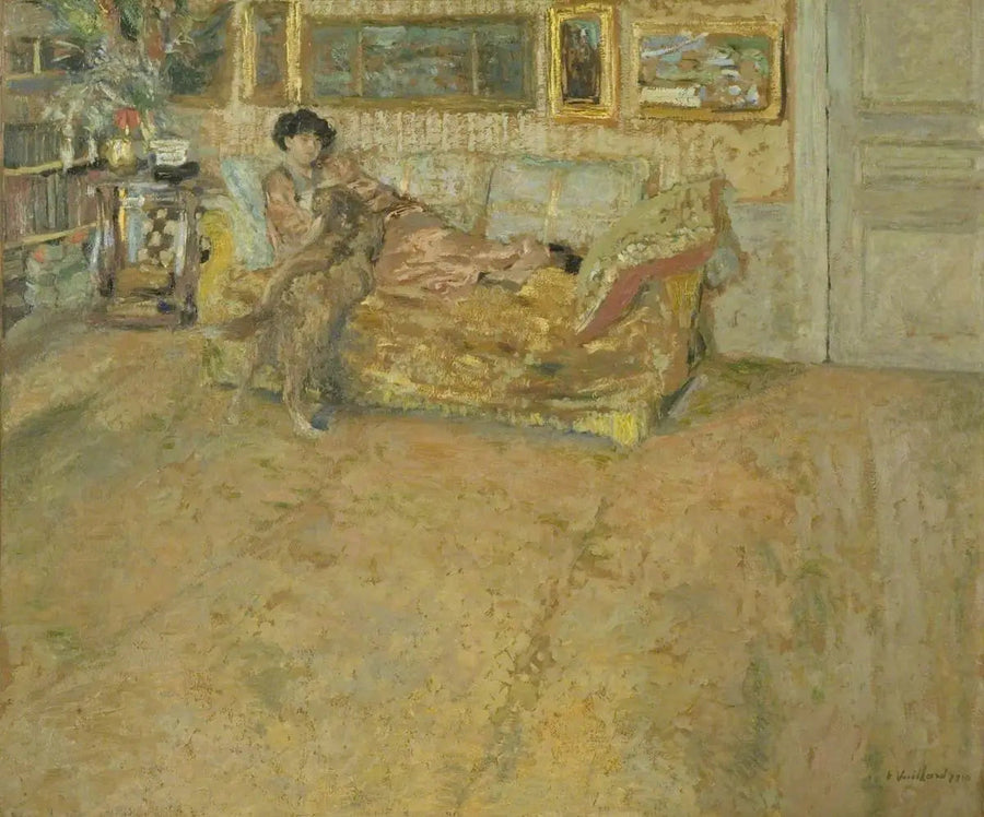 Interno con Madame Hessel e il suo cane - Édouard Vuillard