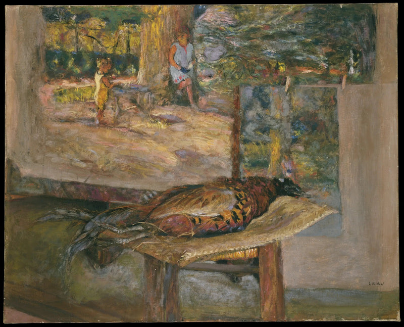 Interno con dipinti e fagiano - Édouard Vuillard