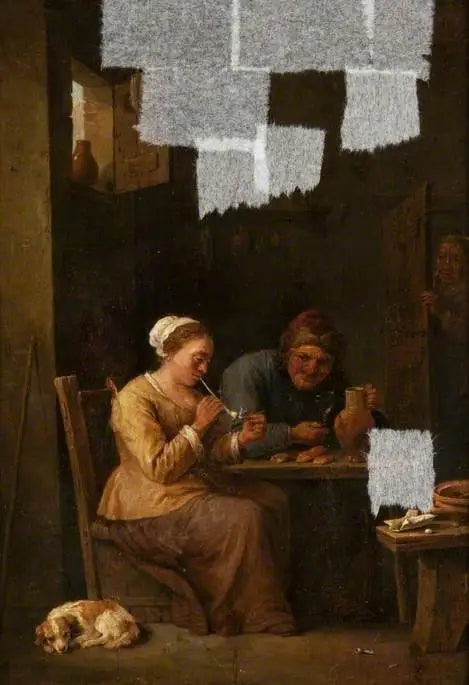 Interno con un uomo e una donna a un tavolo - David Teniers il Giovane