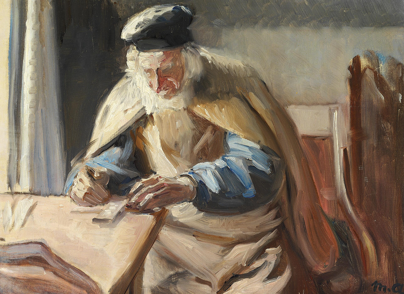 Interno con un vecchio. - Michael Peter Ancher