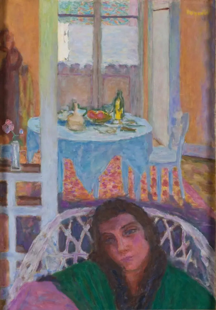 Interno con una donna in una poltrona di vimini - Pierre Bonnard