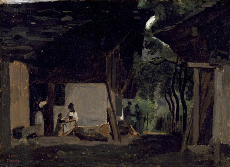 Interno di un chalet dell'Oberland bernese - Jean-Baptiste Camille Corot