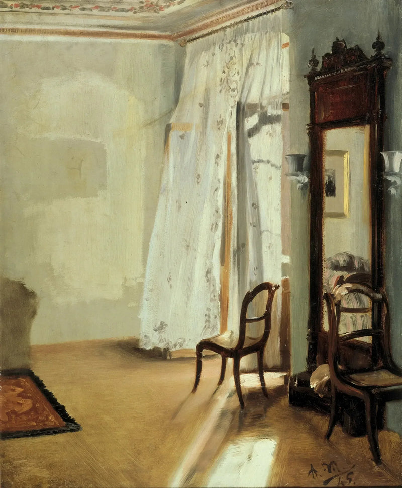 Interno di una camera con balcone - Adolph von Menzel