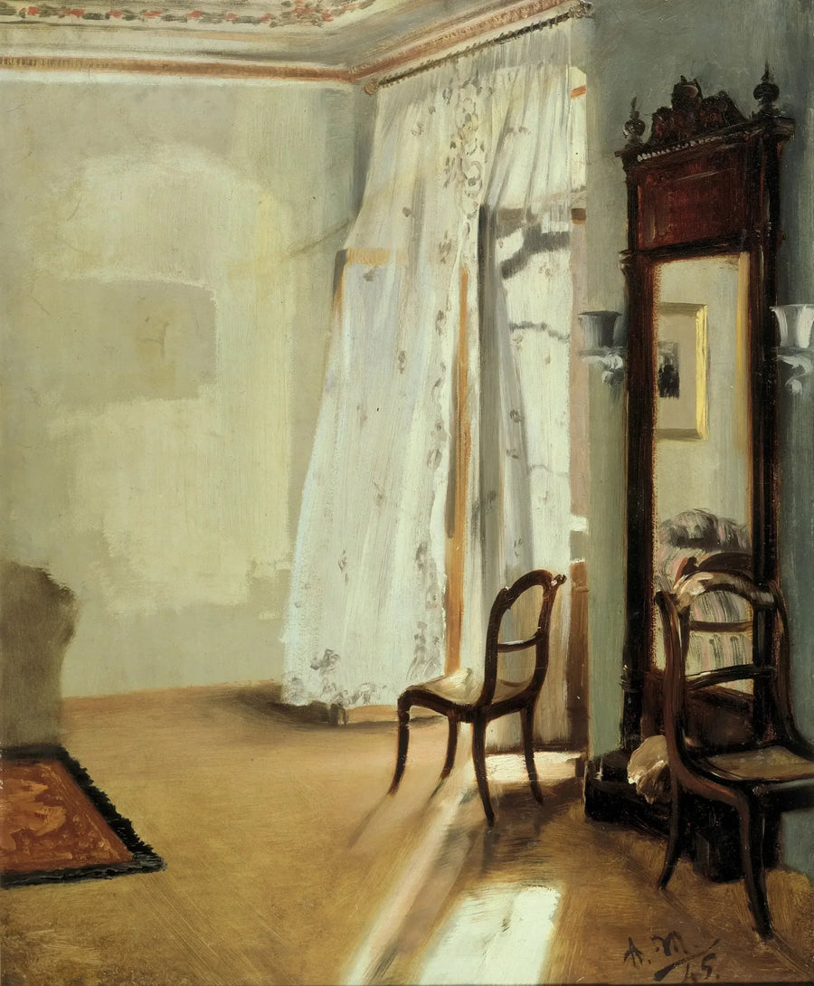 Interno di una camera con balcone - Adolph von Menzel