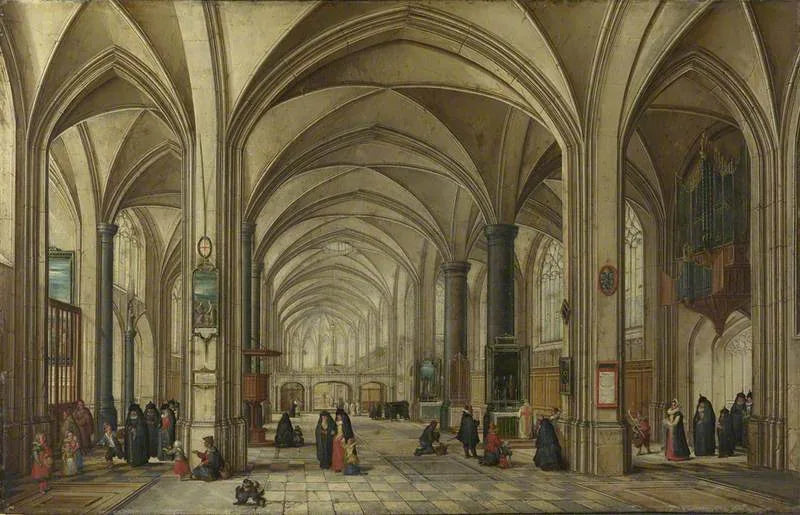 Intérieur d'une église gothique, vue vers l'est - Jan Brueghel l'Ancien