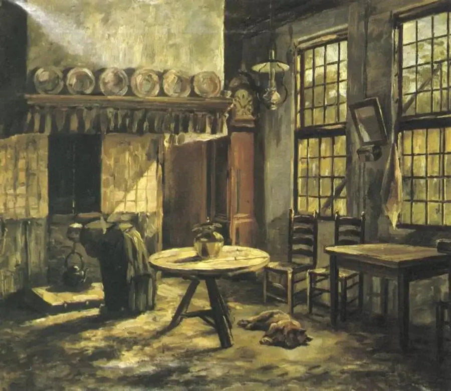 Interno di fattoria con camino nell'Achterhoek - Piet Mondrian