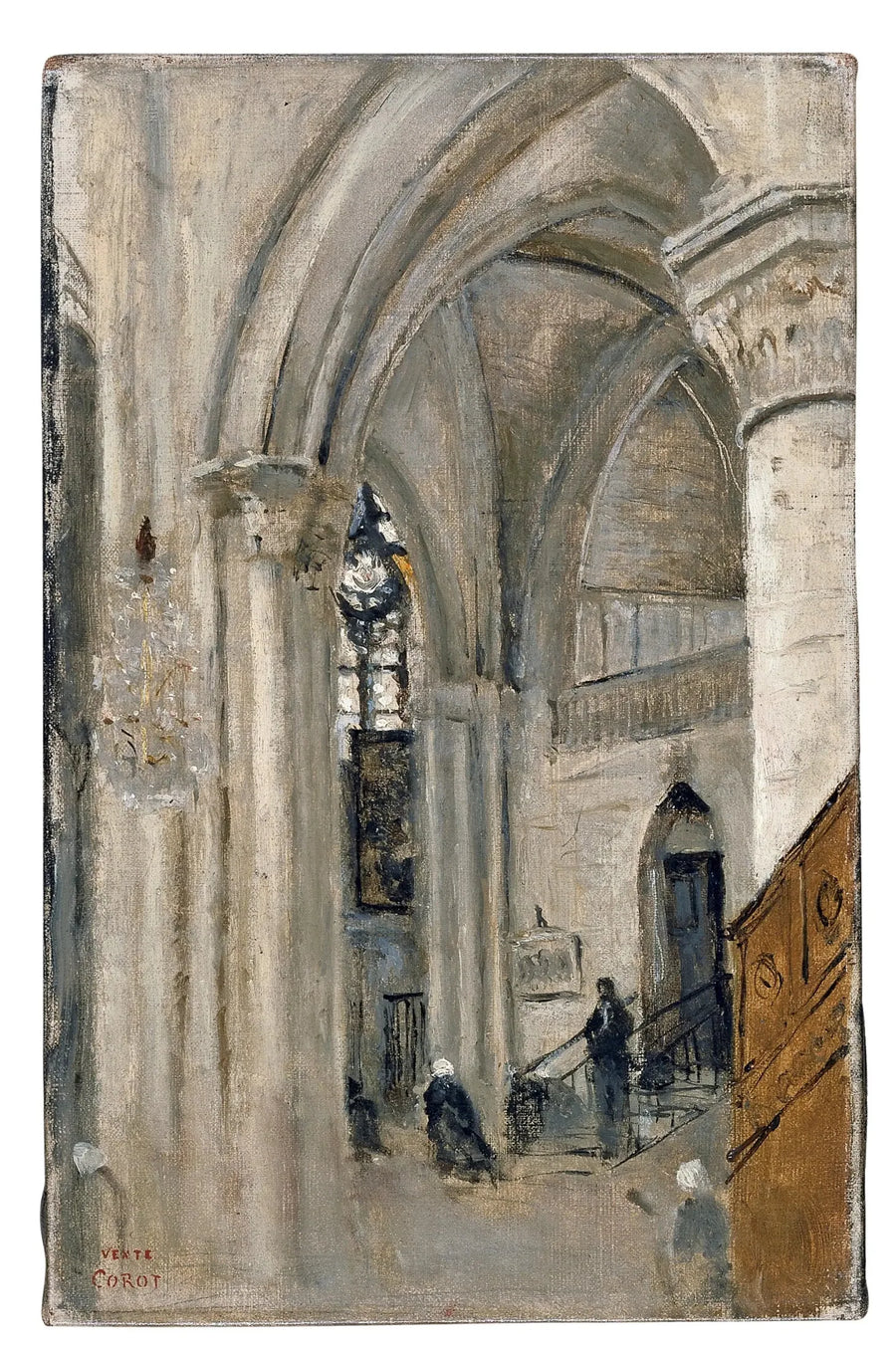 Interno della chiesa di Mantes - Jean-Baptiste Camille Corot