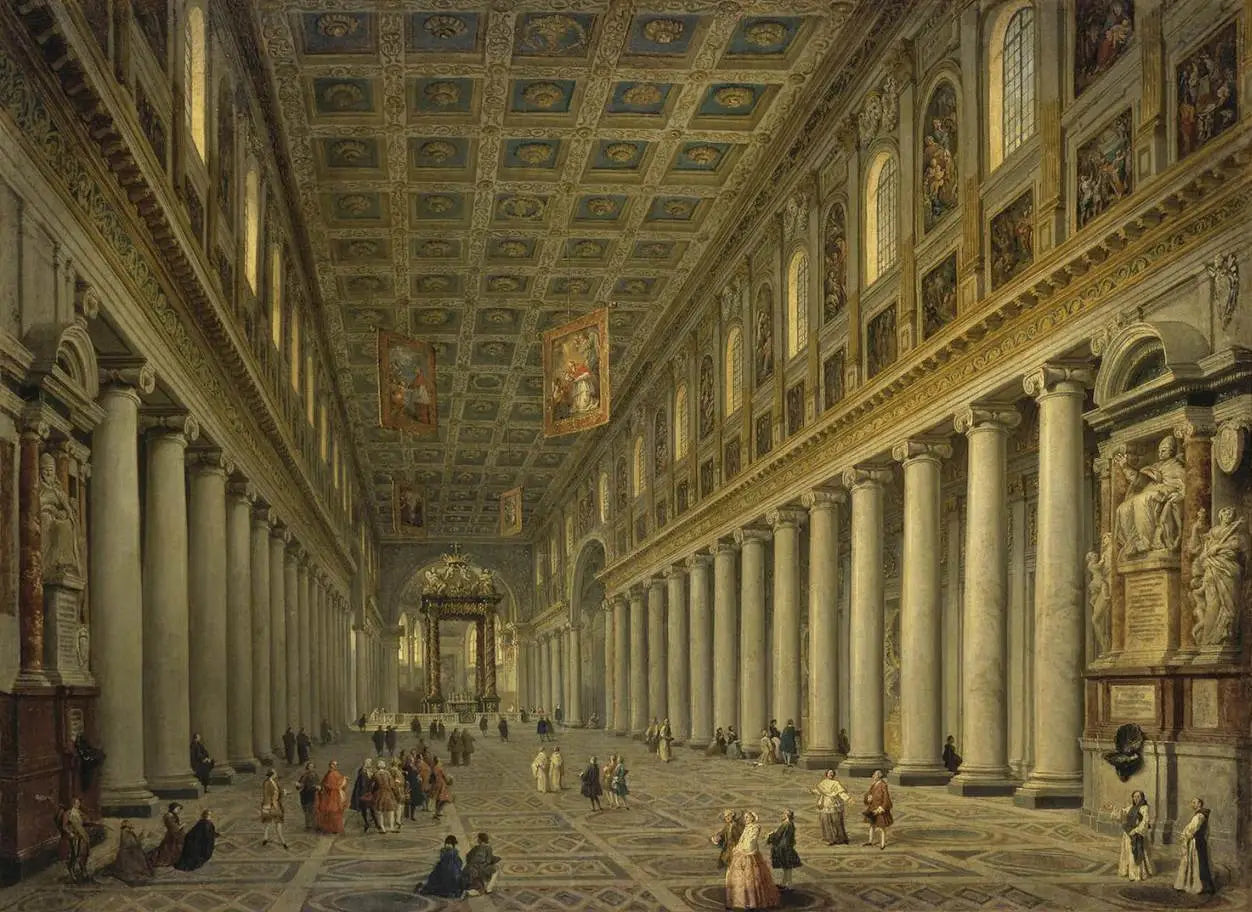 Intérieur de la basilique Sainte-Marie-Majeure (Santa Maria Maggiore) à Rome - Giovanni Paolo Panini - Alpha