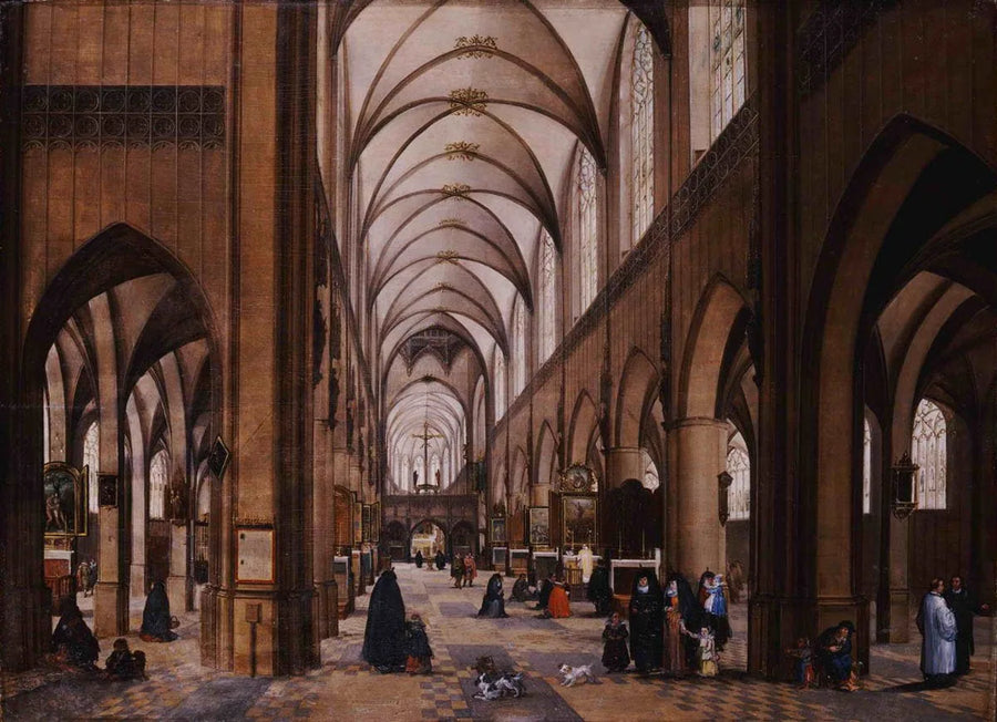 Intérieur de la cathédrale d'Anvers. - Jan Brueghel l'Ancien