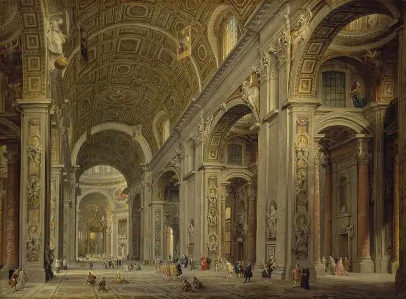 Interno della Cattedrale di San Pietro a Roma - Giovanni Paolo Panini