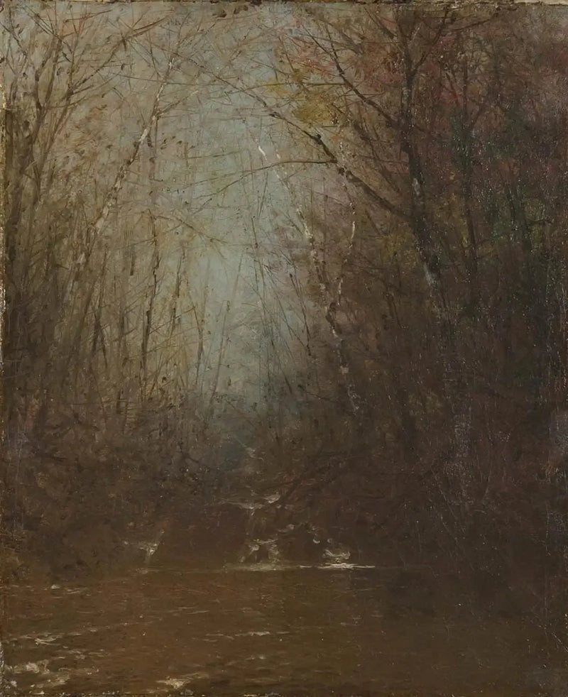 Interno della foresta con ruscello - John Frederick Kensett