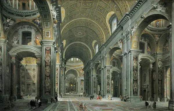 Interno di San Pietro, Roma - Giovanni Paolo Panini