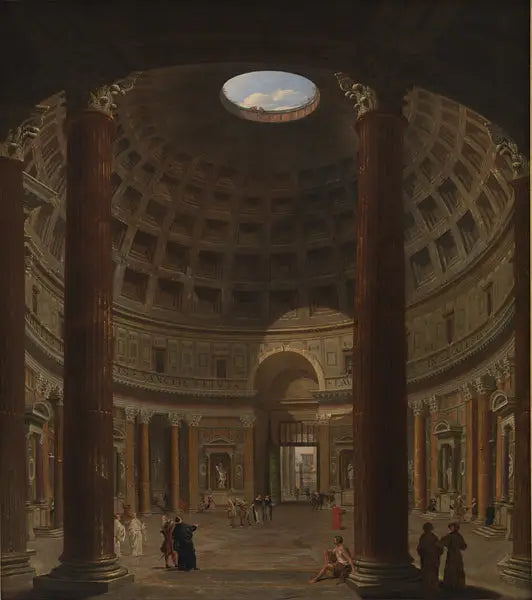 Intérieur du Panthéon, Rome - Giovanni Paolo Panini image 1 copie peinte à la main à l’huile