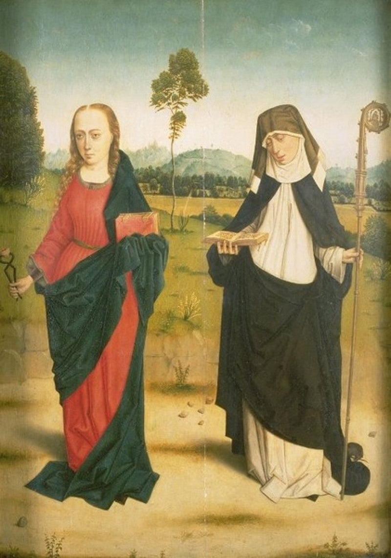 Interno: sante Agata e Chiara / Esterno: l'Annunciazione: Maria - Dirk Bouts
