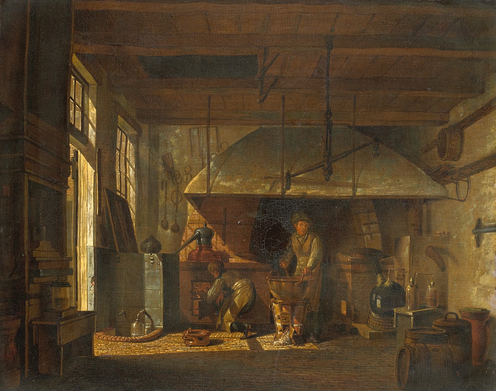 Intérieur du 'Stoockhuys' du pharmacien A d'Ailly près du fief du Zaagmolenpoort à Amsterdam - Johannes Rienksz Jelgerhuis