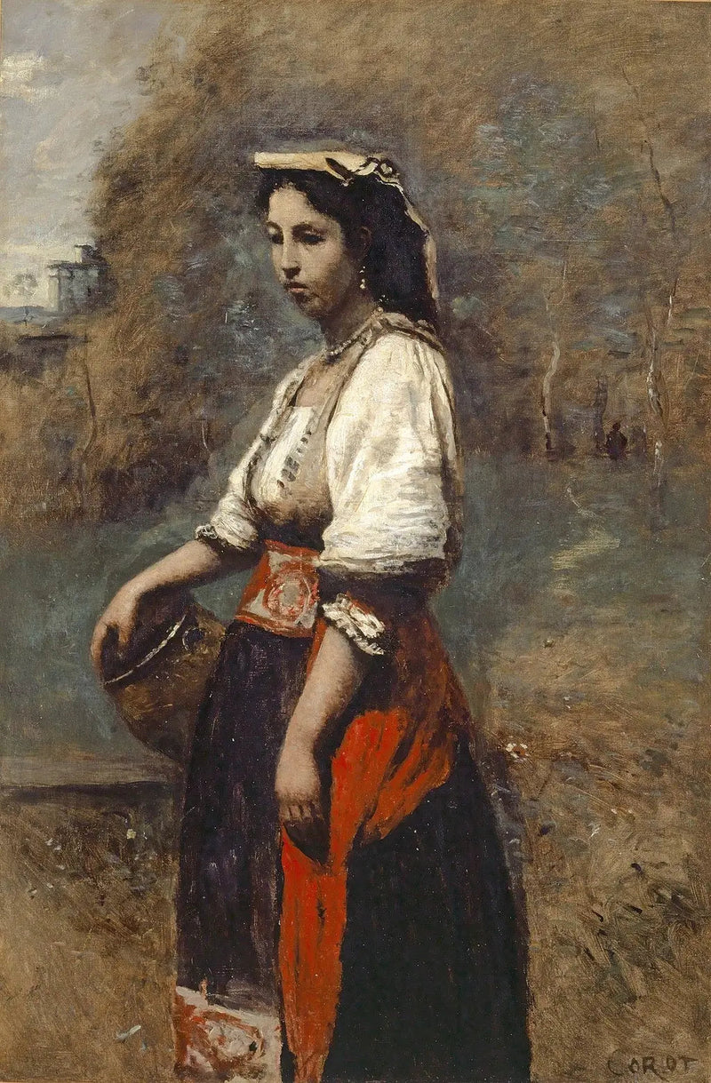 Italiana alla fontana - Jean-Baptiste Camille Corot