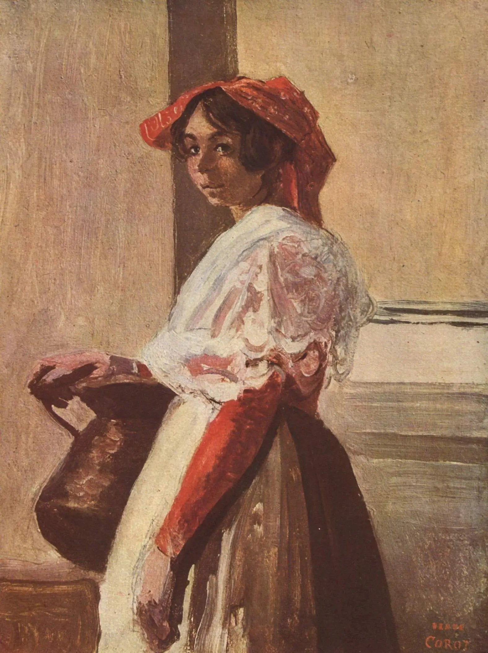 Italienne avec cruche - Jean-Baptiste Camille Corot - Alpha Reproduction