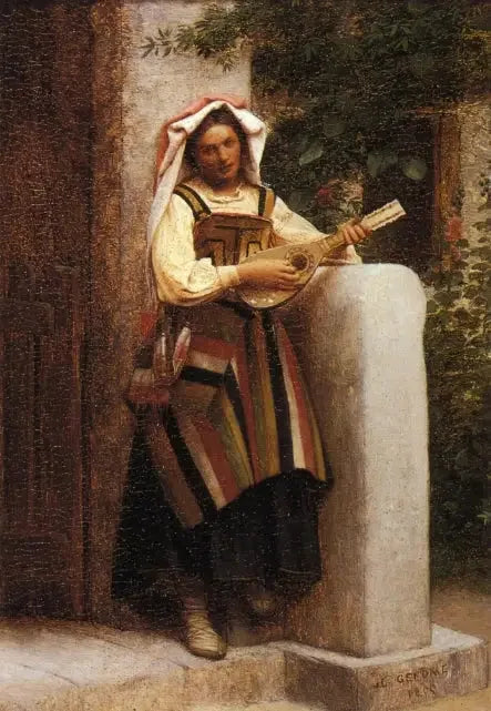 Italiana che suona il mandolino - Jean-Léon Gérôme