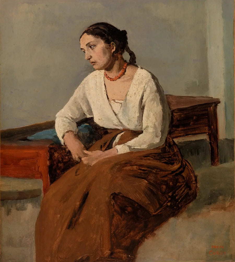 Melanconica italiana (Roma) - Jean-Baptiste Camille Corot