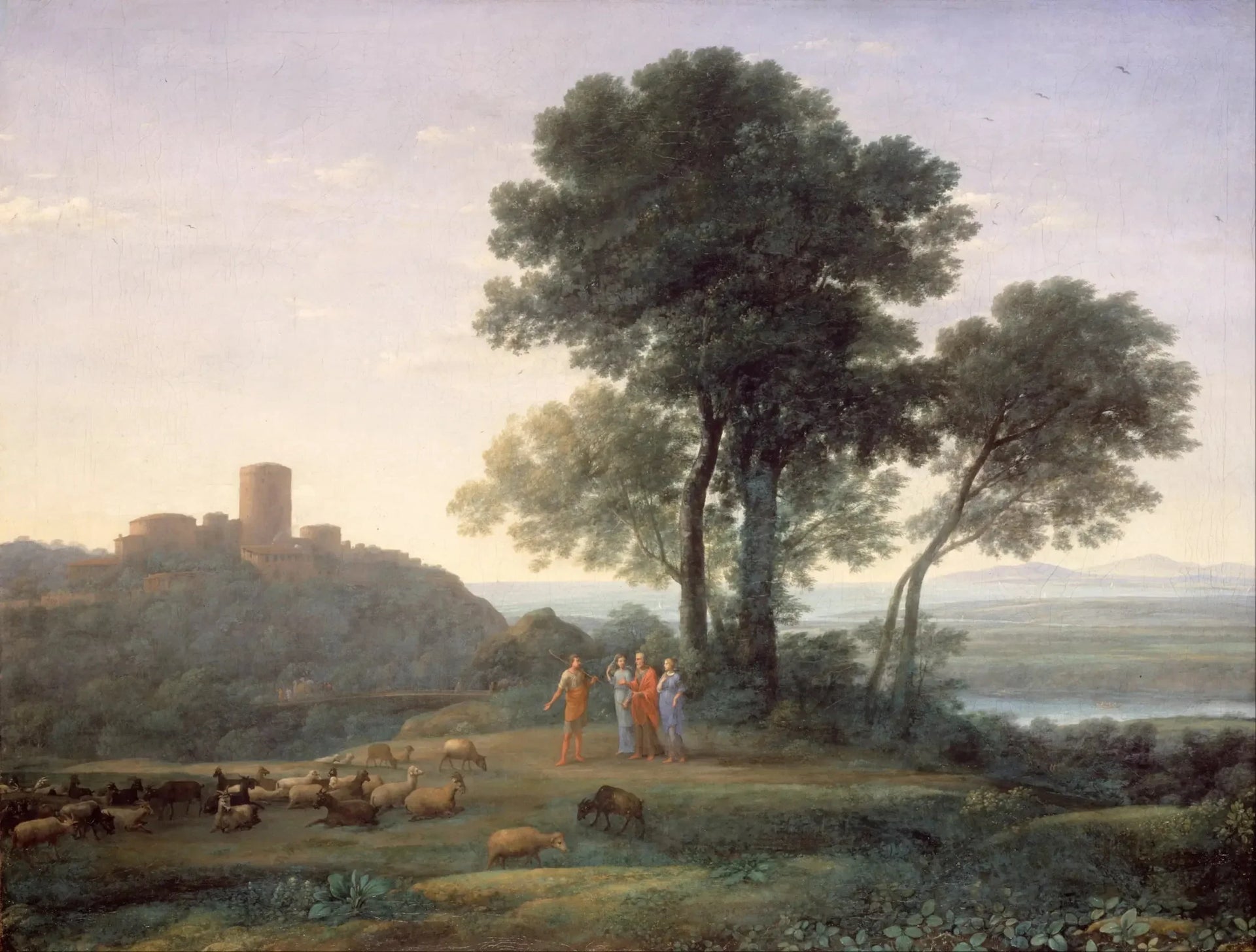 Jacob avec Laban et ses filles - Claude Lorrain image 1 copie de tableau peinte à la main