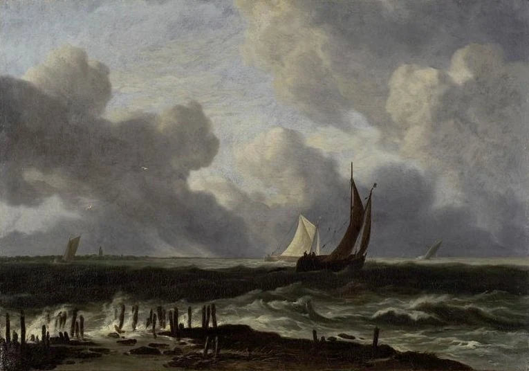 Mer houleuse sous un ciel d’orage - Jacob van Ruisdael