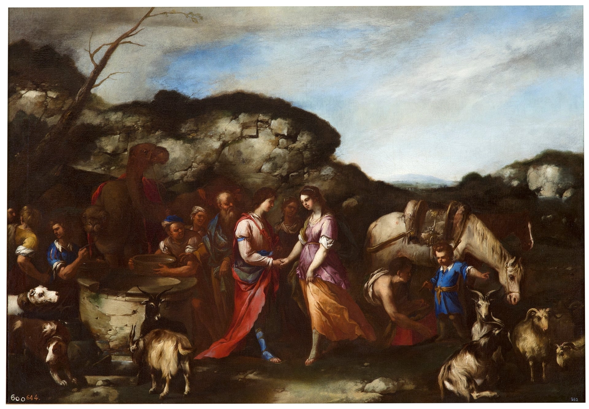 Jacob y Raquel en el pozo - Luca Giordano image 1 tableau peint à l’huile sur toile