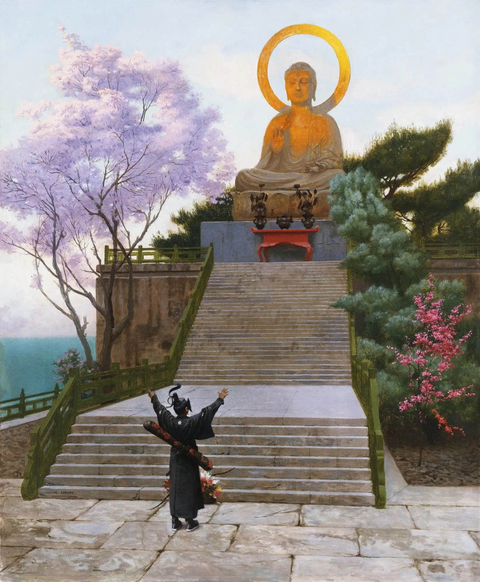Japonais implorant une divinité - Jean-Léon Gérôme image 1 copie de tableau peinte à la main