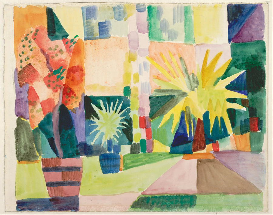 Giardino al bordo del lago di Thun - August Macke