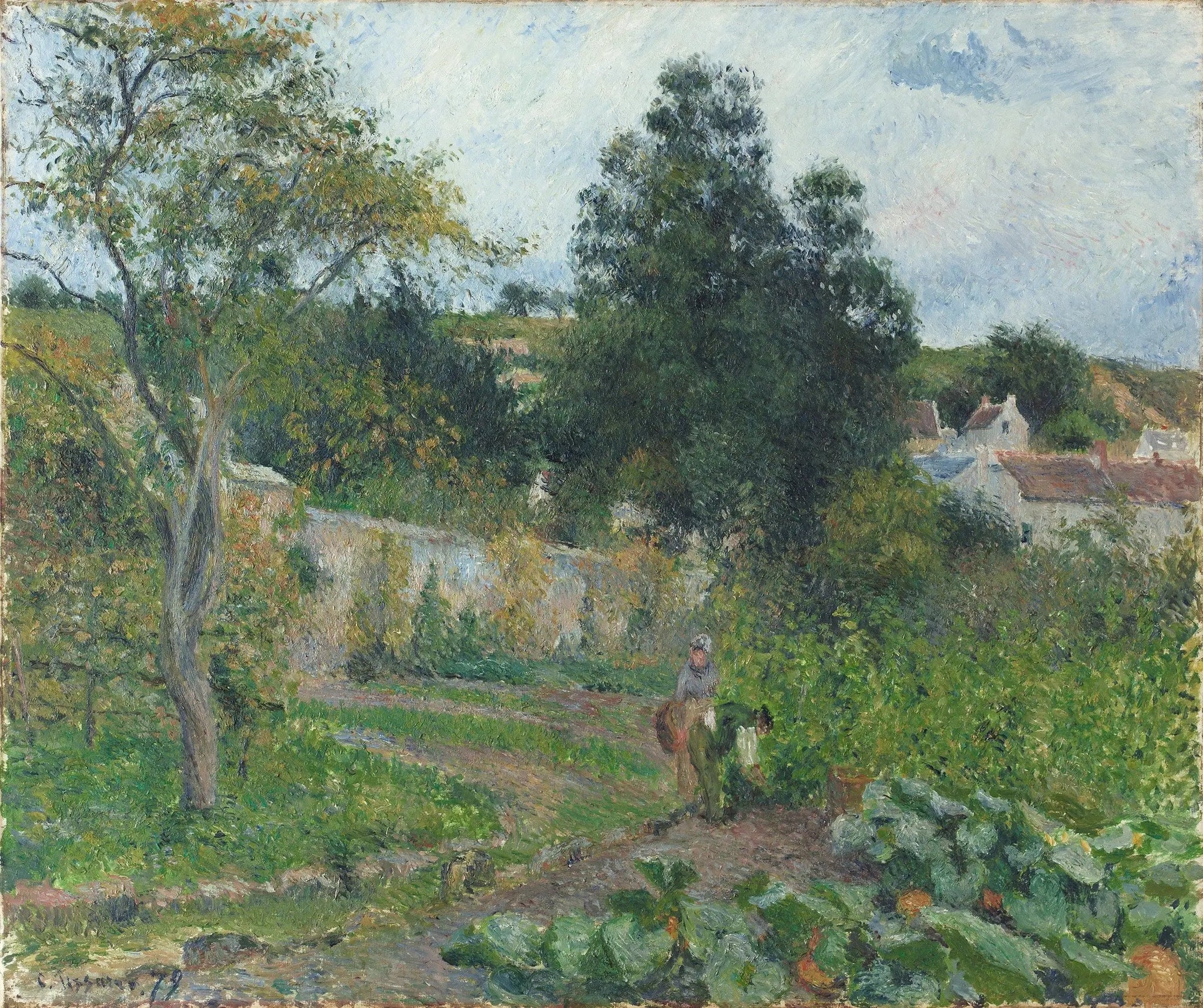 Jardin potager à l'Ermitage, Pontoise - Camille Pissarro image 1 tableau peint à l’huile sur toile